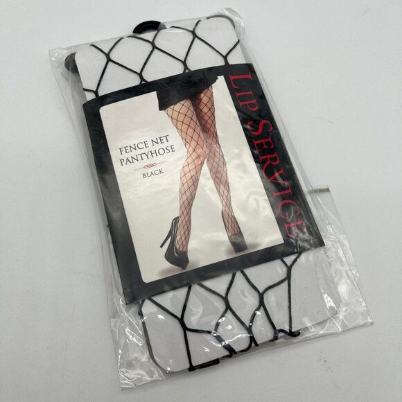 New Lip Service Fence Net Black Pantyhose - One Size - Picture 1 of 3